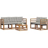  Set vanjskih sofa 6 kom. Prirodna i svijetlo siva | shoptok.hr