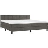  Krevet box spring s madracem LED tamnosivi 200x200 cm baršun | shoptok.hr