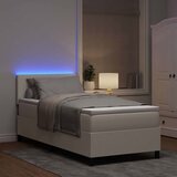  LED Box Spring Krevet s uzglavljem Krema i bijela 100 x 200 cm | shoptok.hr