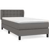 Maison Chic Box spring postelja - Vzmetna postelja z vzmetnico siva 90x200 cm umetno usnje SL11978, (21908712) | Shoptok.si