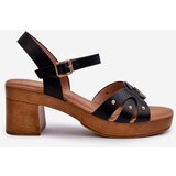 EVENTO Women's High Heel Sandals in Black Faux Leather Assames | Shoptok.si