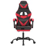  Vrtljiv gaming stol z oporo za noge črno in rdeče umetno usnje, (20701183) | Shoptok.si