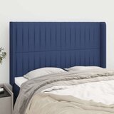  Vzglavje z ušesi modro 147x16x118/128 cm blago, (20936001) Cene