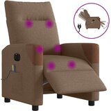 vidaXL Električni masažni naslanjač rjavo blago | Shoptok.si
