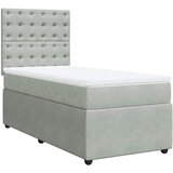 Box spring krevet s madracem svjetlosivi 90x190 cm baršunasti | shoptok.hr