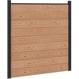 PANEL ograde 5 pcs WPC i aluminij Smeđa | shoptok.hr