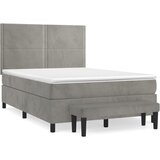 vidaXL Box spring postelja z vzmetnico svetlo siv 140x190 cm žamet, (20901191) Cene