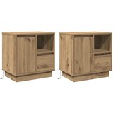 vidaXL Artisan hrast Inženirski les Srednja Nočna omarica Pravokotna | Shoptok.si