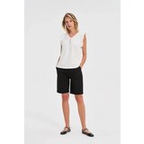 Marisse Cotton Shorts With A Belt, Black | Shoptok.si