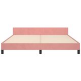  Posteljni okvir z vzglavjem roza 160x200 cm žamet, (20904819) | Shoptok.si