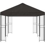 Paviljon s bočnim stranama 6 x 3 m Antracit Poliester i čelik | shoptok.hr