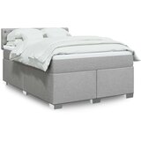 vidaXL Krevet s oprugama i madracem svjetlosivi 140x190 cm od tkanine | shoptok.hr