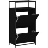 Furnova Omarica za čevlje črna 60x34x112 cm inženirski les, (21954504) | Shoptok.si