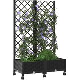  Vrtni saksija s rešetkom i kotačima Crna 80 x 40 x 131,5 cm PP | shoptok.hr