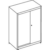 mauser Omara z drsnimi vrati, VxŠxG 1180 x 800 x 432 mm, plošča iz umetne mase, 2 polici, čista bela / aluminijasto siva / javor | Shoptok.si