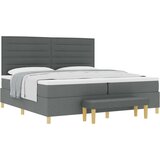  Krevet s podnicom s madracem i klupom tamno siva 200x200 cm tkanina | shoptok.hr