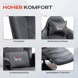  Igraća stolica funkcija masaže podesivi naslon oslonac za noge do 120 kg čelični okvir umjetna koža crna | shoptok.hr