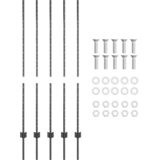  Stup za ogradu 5 pcs Siva 140 cm Čelik | shoptok.hr