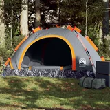 Šator Šotor za kampiranje za 2 osebi sivo oranžen za hitro postavitev