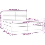  Krevet box spring s madracem LED tamnosmeđi 200x200 cm tkanina | shoptok.hr