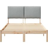  Okvir kreveta s uzglavljem Smeđa i svijetlo siva 120 x 200 cm | shoptok.hr