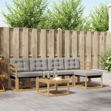  Set vanjskih sofa 6 kom. Bijela i svjetlosiva Smeđa 59 x 59 x 37 cm | shoptok.hr