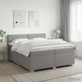  Boxspring krevet s madracem Svjetlosiva 200 x 200 cm Tkanina | shoptok.hr