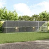 vidaXL Kletka za piščance srebrna 800 x 200 x 198.5 cm Cinkana jeklena Cene