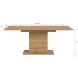 MID.YOU Raztegljiva Miza Marlon, Barva Hrasta, 150-190x90cm | Shoptok.si