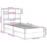 vidaXL Krevet s regalom za knjige bez madraca 90x200 cm od borovine | shoptok.hr