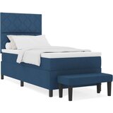 vidaXL vzmetnica s škatlastim dnom z vzmetnico in klopjo modra 100x200 cm tkanina, (22083010) | Shoptok.si