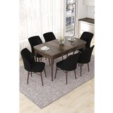 Hanah home Nef - Baroque, Black BaroqueBlack Extendable Dining Table & Chairs Set (7 Pieces) | ePonuda.com
