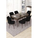 Hanah home Set Trpezarijski sto i 6 stolica Nef, crno-smeđa | Eponuda.ba