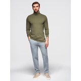 Ombre Men's plain turtleneck longsleeve - dark olive green | ePonuda.com
