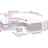  Set od 13 komada vrtnih sofera s jastucima crni poli ratan akacija | shoptok.hr