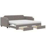 vidaXL Dnevni krevet na razvlačenje smeđesivi 80 x 200 cm od tkanine | shoptok.hr