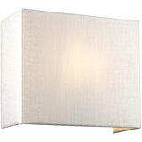 Elstead Lighting Elstead Lightbox Stenska svetilka Riley srednje velikosti s poliranim kromom in senčnikom iz umetne svile v slonokoščeni barvi, (22099221) | Shoptok.si