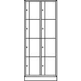 C+P omara s predelki z zaklepanjem resisto, vxšxg 1950 x 770 x 540 mm, 8 predelkov, svetlo siva ral 7035 / svetlo siva ral 7035 | Shoptok.si