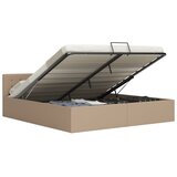 Maison Chic Dvižni Posteljni okvir - Dvoposteljna postelja - Zakonska postelja kapučino umetno usnje 160x200 cm, (21693812) | Shoptok.si