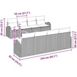  9-dijelni set vrtnog kauča s jastučićima bež poli ratan akacija | shoptok.hr
