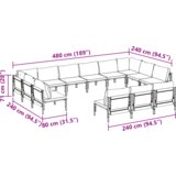  Sjedeća garnitura za vrt 13 pcs Antracit Čelik | shoptok.hr