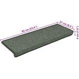  Prostirke za stepenice 15 kom 65x21x4 cm tamnozelene pravokutne rubove | shoptok.hr