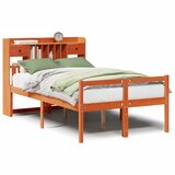 vidaXL Knjižna postelja brez vzmetnice vošč. rjava 135x190 cm borovina, (21653691) | Shoptok.si