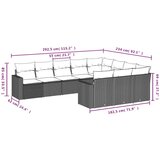  10-dijelni set vrtnih sofa s jastucima crni od poliratana | shoptok.hr