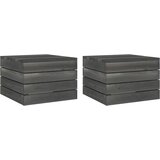 The Living Store Vrtne mize iz palet 2 kosa trdna borovina temno sive barve - Miza Iz Palet, (21458631) | Shoptok.si