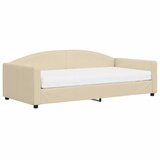  Dnevni krevet s madracem krem 100 x 200 cm od tkanine | shoptok.hr