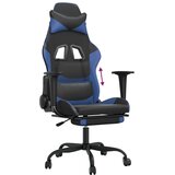  Igraća stolica od umjetne kože s osloncem za noge crno-plava | shoptok.hr
