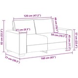  Dvosjed tamnozelene boje 160x77x82 cm korduro tkanine | shoptok.hr