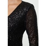 Trendyol Black Bodycon Sequin Knitted Short Dress | Shoptok.si