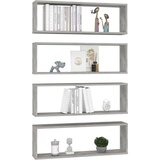 vidaXL Stenske police kockaste 4 kosi betonsko sive 80x15x26,5 cm, (20620400) | Shoptok.si
